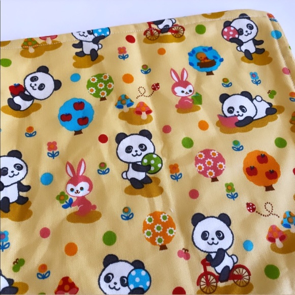 Yellow Panda Kawaii Baby Minky Security Blanket - Picture 2 of 4